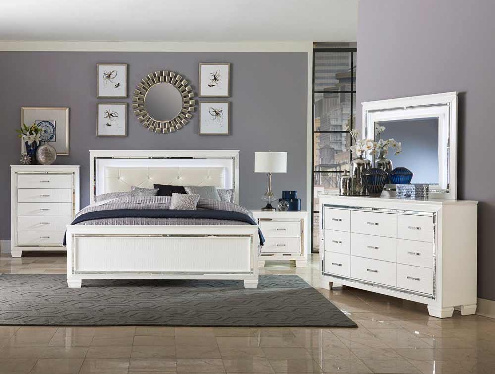 Allura Eastern King Bed In White 1916Kw - 1Ek | Homelegance | Home Elegance USA