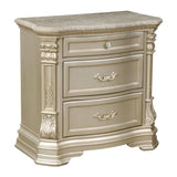 Antoinetta Champagne Nightstand, Marble Top 1919Nc - 4 | Homelegance | Home Elegance USA