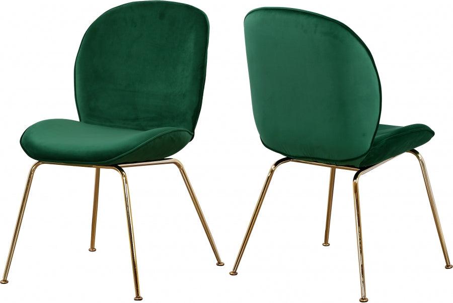 Meridian Furniture - Paris Velvet Dining Chair Set Of 2 In Green - 785Green-C