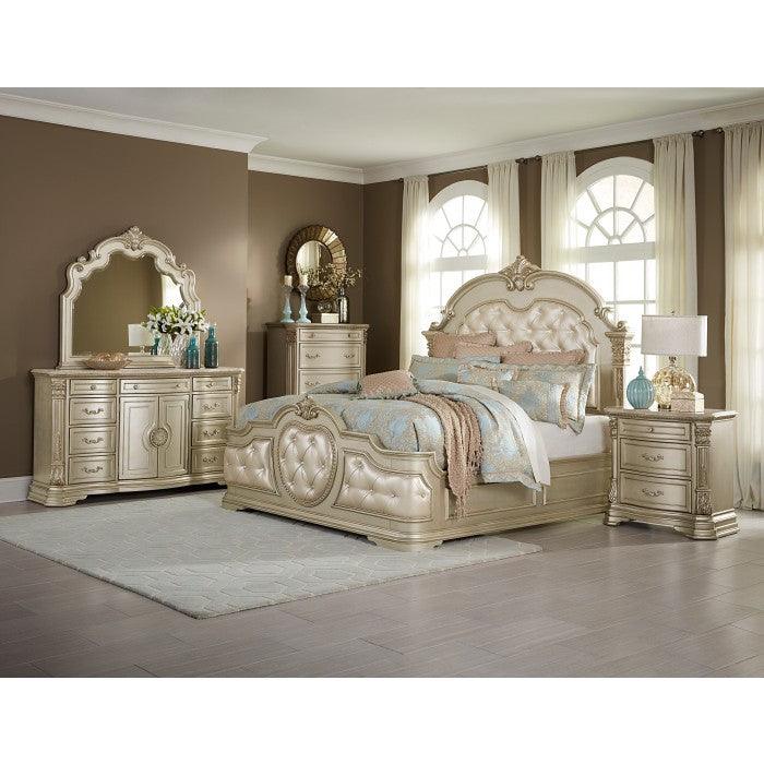 Antoinetta Champagne Nightstand, Marble Top 1919Nc - 4 | Homelegance | Home Elegance USA