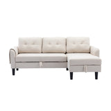 UNITED WE WIN Sectional Sofa Reversible Sectional Sleeper Sectional Sofa with Storage Chaise - Home Elegance USA