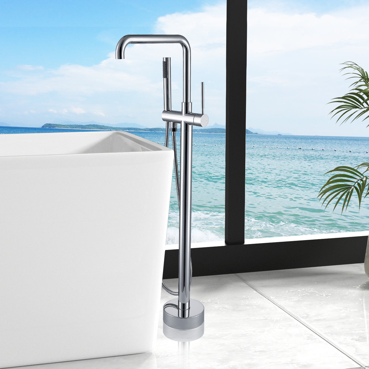 Freestanding Bathtub Faucet with Hand Shower