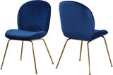 Meridian Furniture - Paris Velvet Dining Chair Set Of 2 In Navy - 785Navy-C