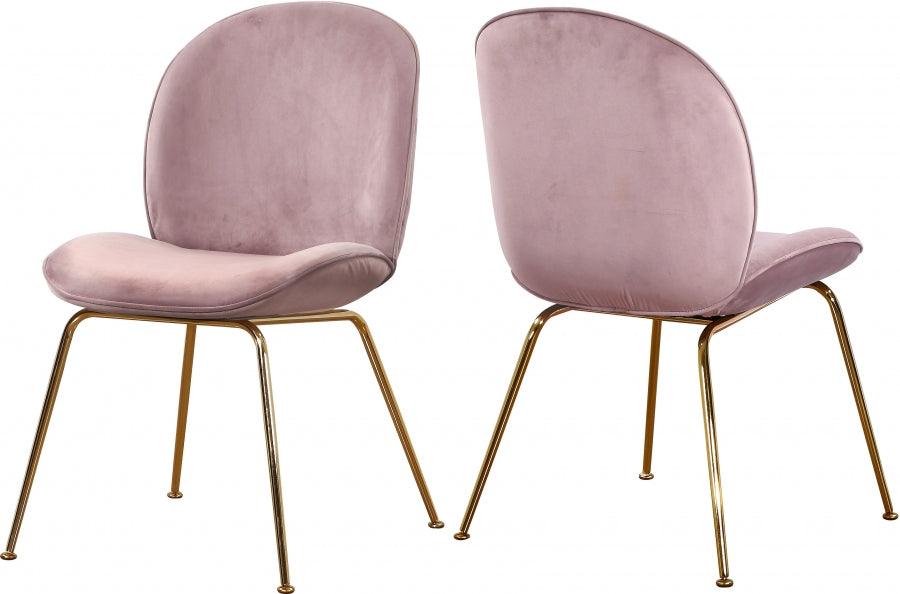 Meridian Furniture - Paris Velvet Dining Chair Set Of 2 In Pink - 785Pink-C