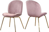 Meridian Furniture - Paris Velvet Dining Chair Set Of 2 In Pink - 785Pink-C