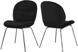 Meridian Furniture - Paris Velvet Dining Chair Set Of 2 In Black - 786Black-C