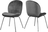 Meridian Furniture - Paris Velvet Dining Chair Set Of 2 In Grey - 786Grey-C