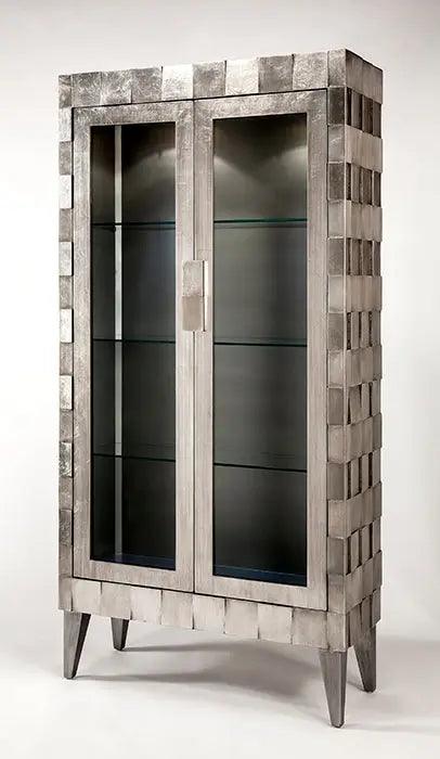 1930-C Contemporary Curio Cabinet in Silver by Artmax Furniture Artmax Furniture