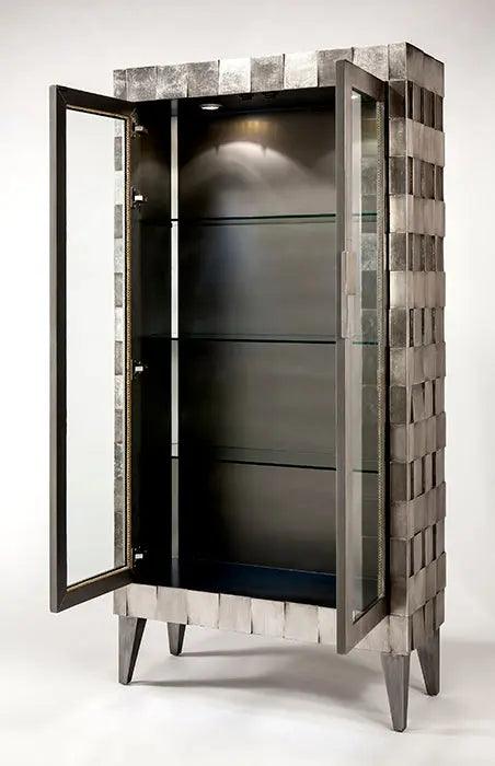 1930-C Contemporary Curio Cabinet in Silver by Artmax Furniture Artmax Furniture