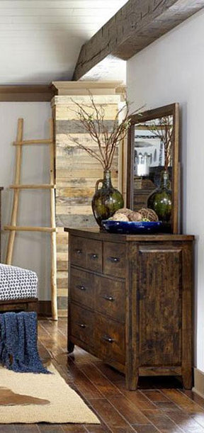 Jerrick Dresser With Mirror In Burnished Brown | Homelegance
