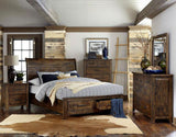 Homelegance - Jerrick 6 Piece Queen Platform With Storage Bedroom Set In Burnished Brown - 1957-1-6Set