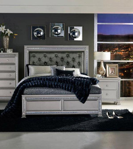 Bevelle 3 Piece Eastern King Bedroom Set In Silver 1958K - 1Ek - 3Set | Homelegance | Home Elegance USA