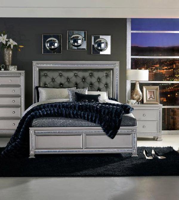 Bevelle 3 Piece Eastern King Bedroom Set In Silver 1958K - 1Ek - 3Set | Homelegance | Home Elegance USA