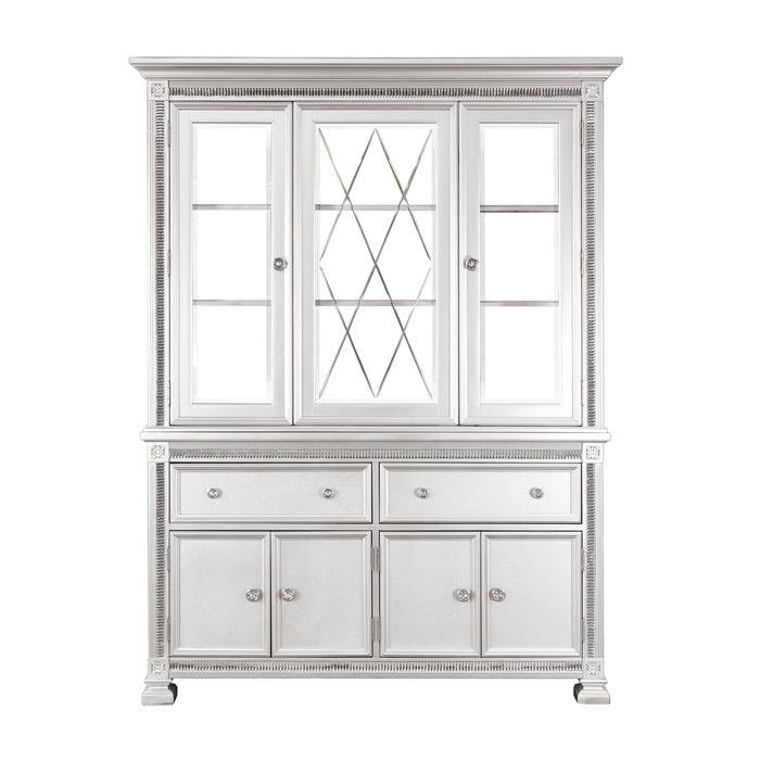 Bevelle Buffet & Hutch In Silver 1958 - 50* | Homelegance | Home Elegance USA
