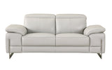 Global United Top Grain Italian Leather Loveseat Home Elegance USA