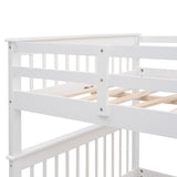 Stairway Full-Over-Full Bunk Bed with Storage and Guard Rail for Bedroom, Dorm, White color(OLD SKU :LP001110AAK) - Home Elegance USA