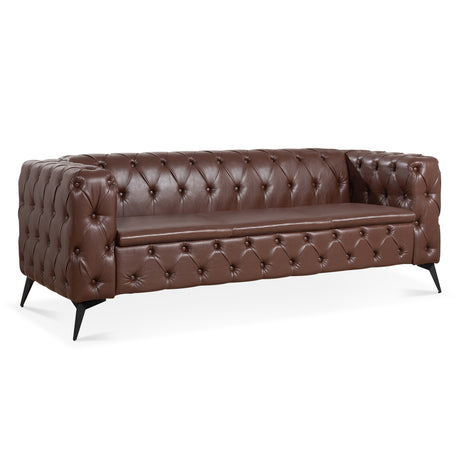 84.06Inch Width Traditional Square Arm removable cushion 3 seater Sofa - W68041370 - image - 4