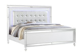 Sterling Full Size Upholstered LED Bed made with wood in White Color - Home Elegance USA