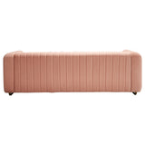 Modern velvet sofa BLUSH PINK color - Home Elegance USA