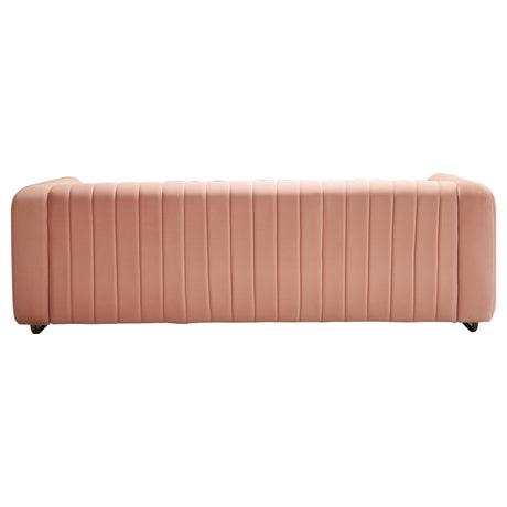 Modern velvet sofa BLUSH PINK color - Home Elegance USA