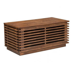 Linea TV Stand Walnut Solid Wood Slat Design Media Console | Zuo Modern