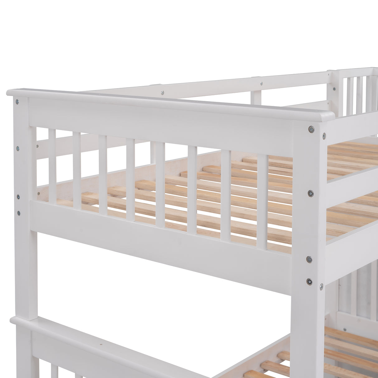 Stairway Twin-Over-Twin Bunk Bed with Three Drawers for Bedroom, Dorm - White(Old sku: LP000309AAK) - Home Elegance USA