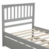 Twin size Platform Bed with Trundle, Gray - Home Elegance USA