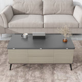 5 Pieces Lift Top Coffee Table Set with Storage Convertible Dining Table with Ottomans - CH307469AAG - image - 3