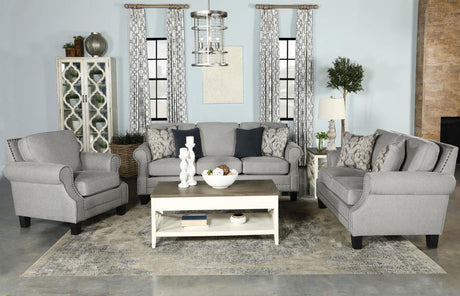 Sheldon - 3 Piece Set (Sofa, Loveseat, Chair) - Light Gray - Home Elegance USA