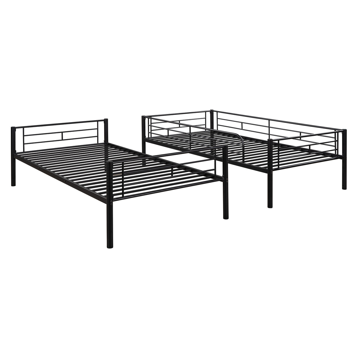 Twin Over Twin Metal Bunk Bed (Black) ( old sku: MF189201BAA ) - Home Elegance USA