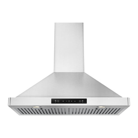30 inch Wall Mounted Stainless Steel Range Hood with One Motor, LED Screen Finger Touch Control