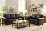 Modern Living Room Furniture 1pc Loveseat Black Faux Leather Covering Retro Styling Furniture Home Elegance USA