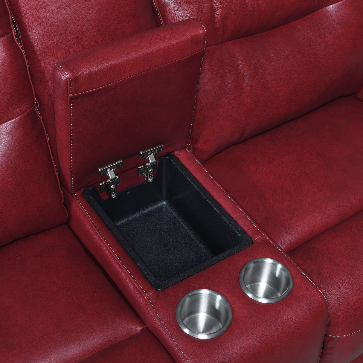 Contemporary Wine Top-Grain Leather Motion Set - Power Recline, USB Charging - Ultimate Comfort and Style Home Elegance USA