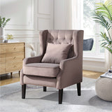 Vanbow.Modern chair with backrest, Bedroom, Living room, Reading chair(Brown) - Home Elegance USA