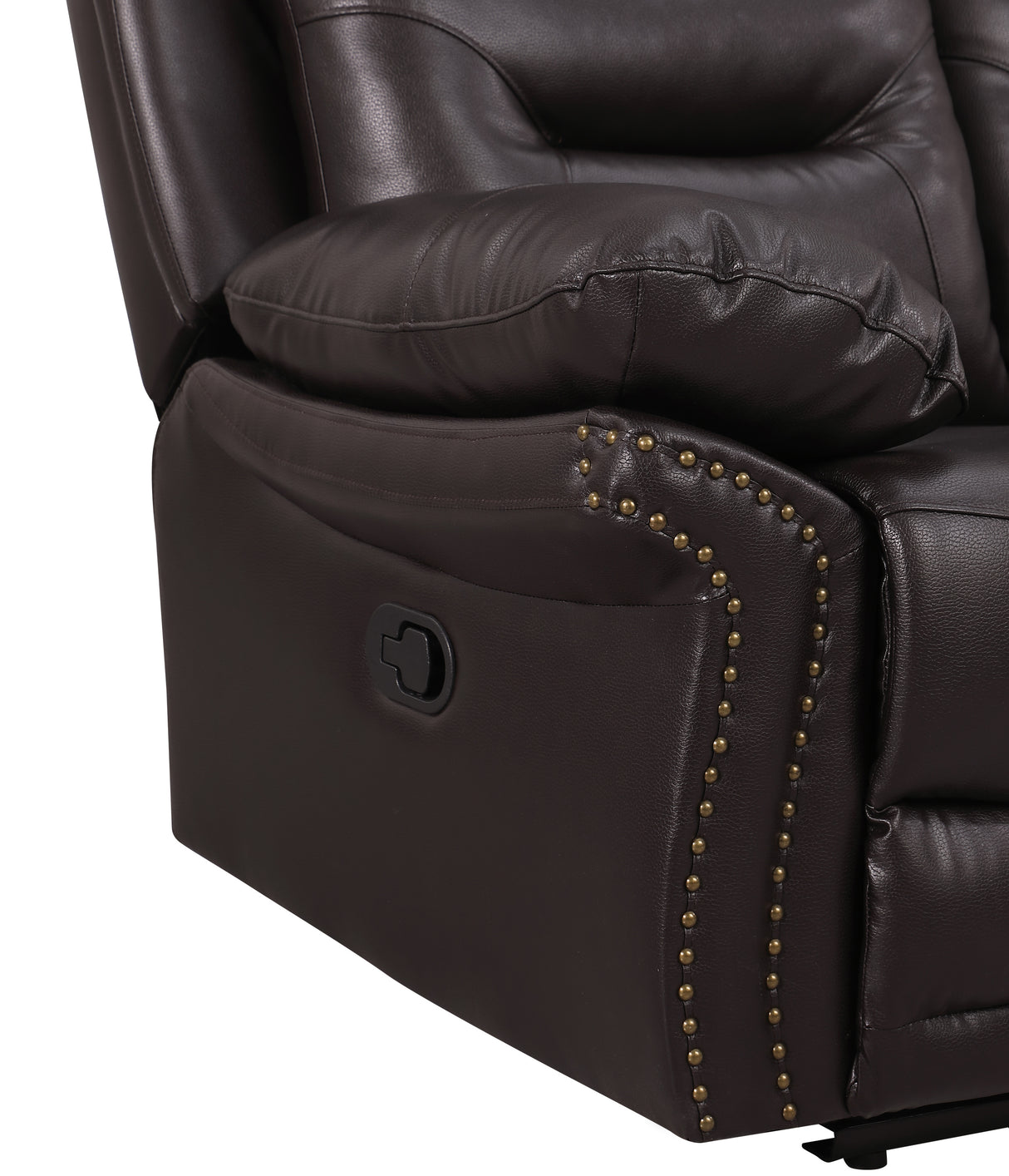 Global United  Leather Air Upholstered Reclining Sofa with Fiber Back - Home Elegance USA