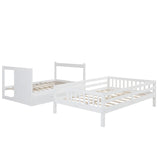 Full Over Full Bunk Bed with Twin Size Trundle (White) - Home Elegance USA