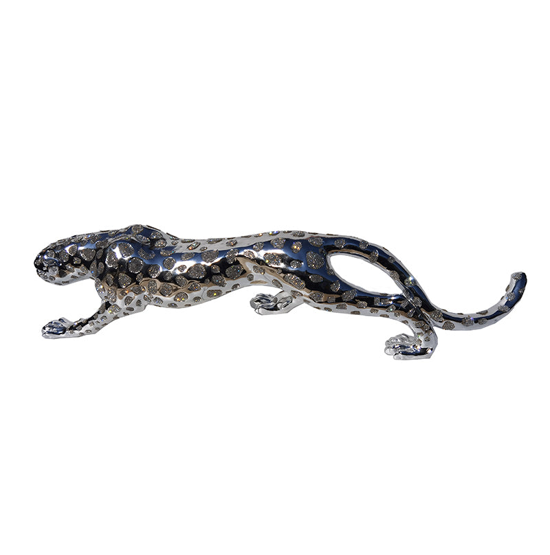 Ambrose Diamond Encrusted Chrome Plated Panther (53"L x 9.5"W x 11"H)
