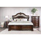 Menodora - 5 Piece Queen Bedroom Set With 2Ns - Brown Cherry - Home Elegance USA