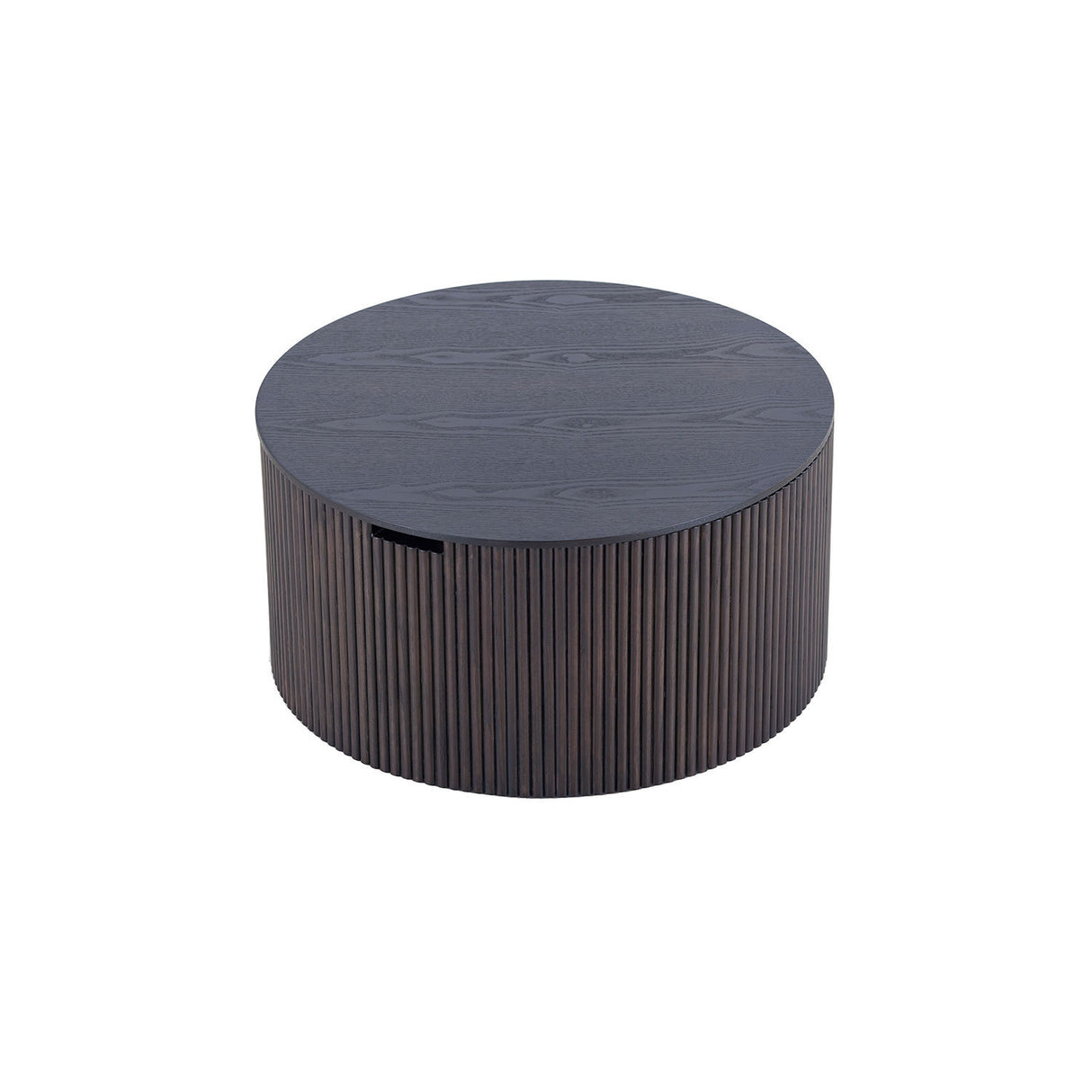 Handmade Round Coffee Table side Table End Table, Fraxinus mandshurica +MDF, Smoky Color, 27.55inch *13.77inch - Home Elegance USA