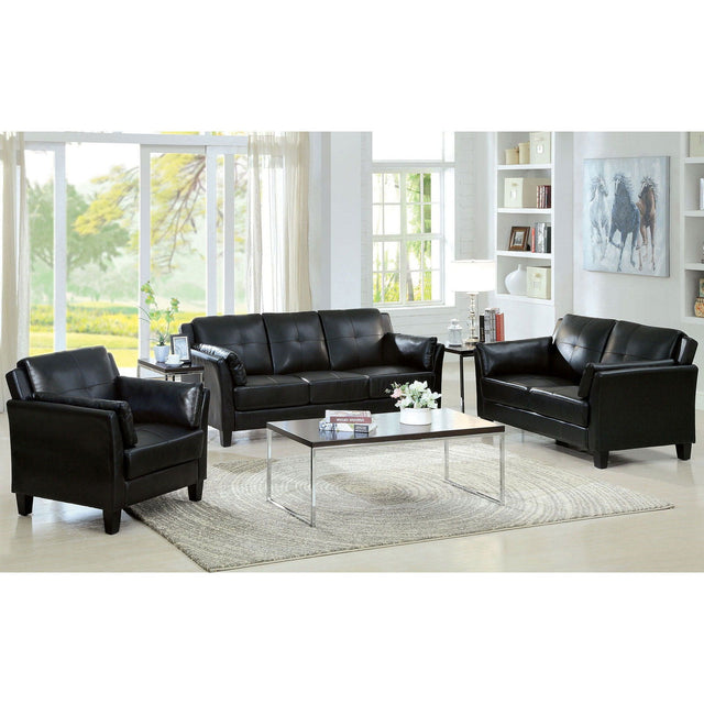 Pierre - Sofa & Love Seat & Chair - Black - Home Elegance USA