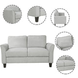 Living Room Sets Furniture Armrest Sofa Single Chair Sofa Loveseat Chair 3-Seat Sofa (ChairLoveseat Chair&3-Seat Sofa, Light Gray) Home Elegance USA