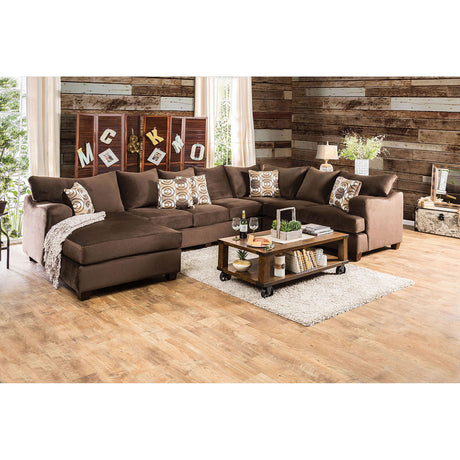 Wessington - U-Shaped Sectional - Chocolate - Home Elegance USA