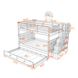 Stairway Full-Over-Full Bunk Bed with Twin size Trundle, Storage and Guard Rail for Bedroom, Dorm - Espresso(OLD SKU :LP001210AAP) - Home Elegance USA