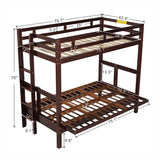 Twin over Full Bunk Bed,Down Bed can be Converted into Daybed,Espresso - Home Elegance USA