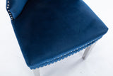 Simba Stainless Steel 2 Piece Chair Finish with Velvet Fabric in Blue - Home Elegance USA