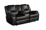 Hong Kong Power Reclining Loveseat made with Faux Leather in Black Home Elegance USA