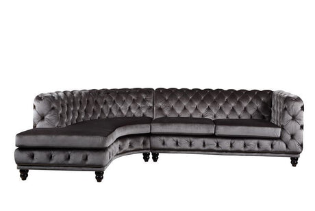 Atesis - Sectional Sofa - Dark Gray Velvet - LV00337 - Home Elegance USA - 2