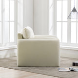 Modern Style Chenille Oversized Armchair Accent Chair Single Sofa Lounge Chair 38.6'' W for Living Room, Bedroom,Cream - Home Elegance USA
