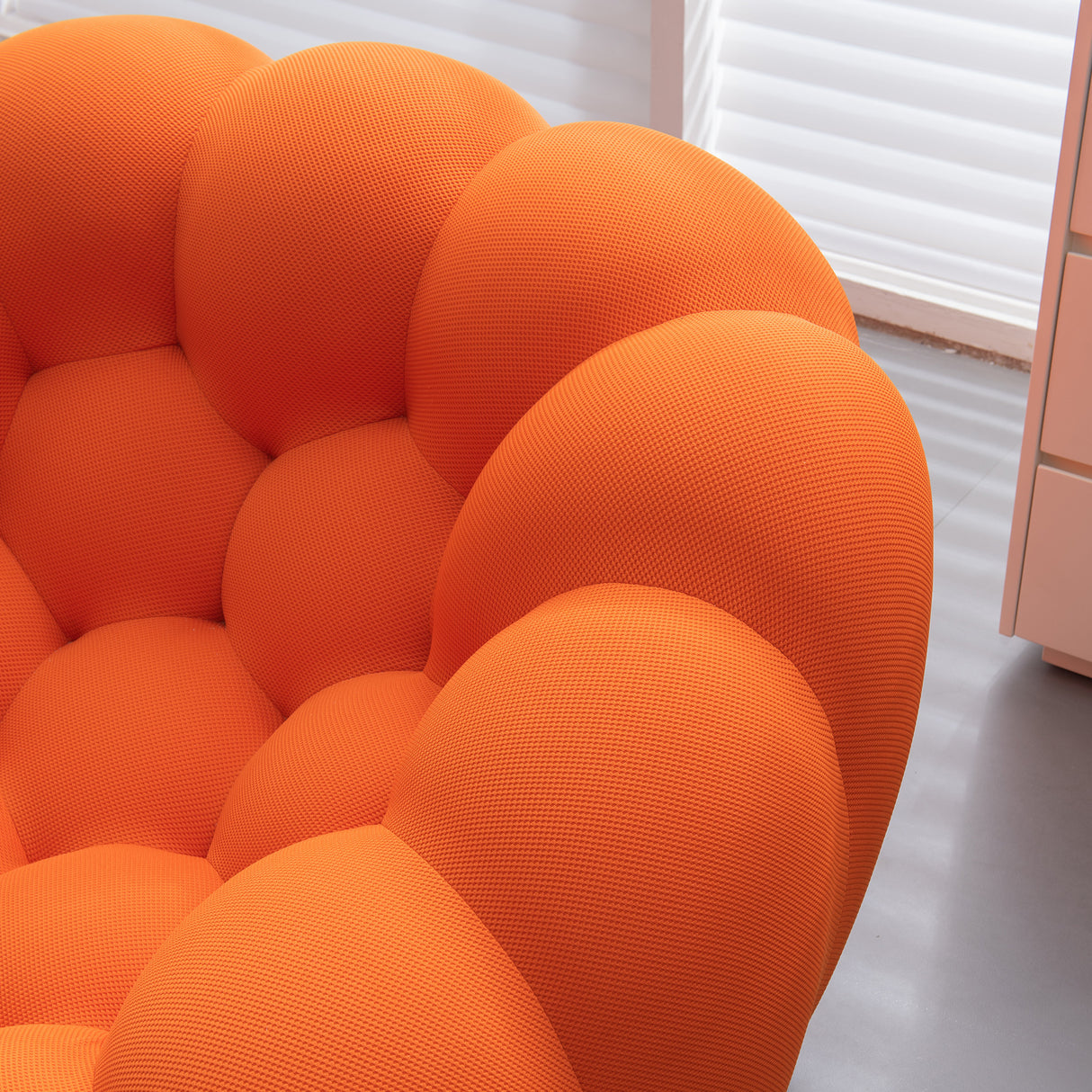 Modern Upholstered fabric lazy sofa chair,orange Home Elegance USA