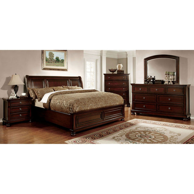 Northville - 5 Piece Queen Bedroom Set With Chest - Dark Cherry - Wood - Home Elegance USA